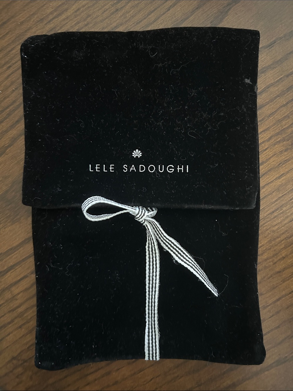 Brand New Lele Sadoughi Small Black Velvet Jewelry Dust Bag